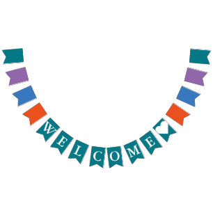 Simply colors & your Text: WELCOME Bunting Flags