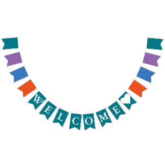 Simply colors & your Text: WELCOME Bunting Flags