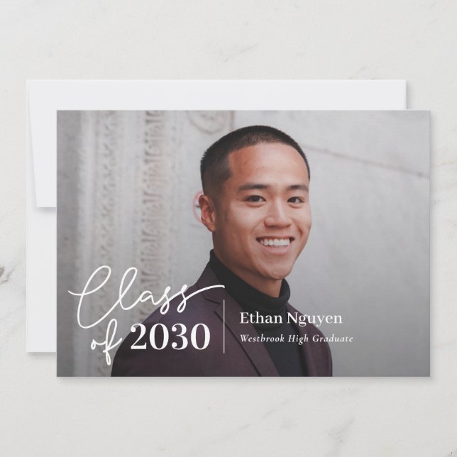 Simply Confident Editable Color Graduation Invitat Invitation (Front)