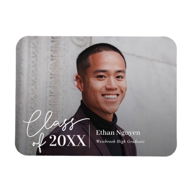 Simply Confident EDITABLE COLOR Graduation Magnet (Horizontal)