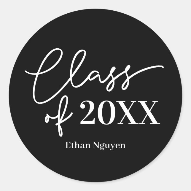 Simply Confident Editable Color Graduation Sticker (Front)