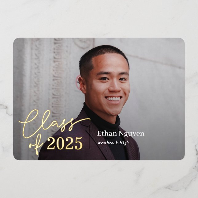 Simply Confident Foil Graduation Invitation Foil I Foil Invitation (Front)
