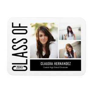 Simply Cool Editable Color Graduation Announcement Magnet