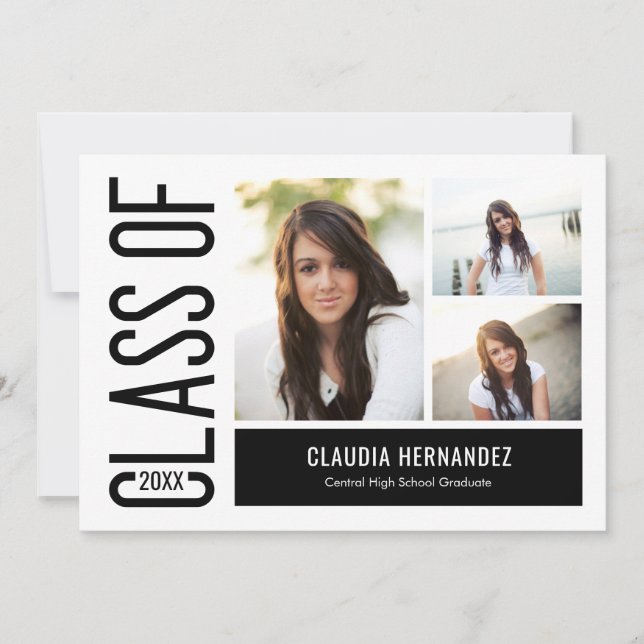 Simply Cool Editable Color Graduation Invitation (Front)