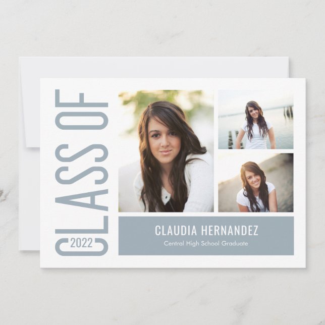 Simply Cool Editable Color Graduation Invitation (Front)