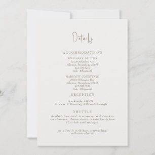 Simply Cream Wedding Details Enclosure Invitation