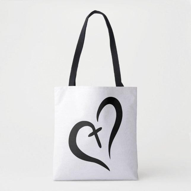 simply cute LOVE + FAITH = BLESSED design | Tote Bag (Front)