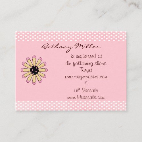 Simply Daisey Gift Registry Card Business Card Templates