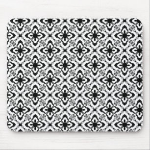 Simply Dazzling Damask Mousepad, Black and White Mouse Pad
