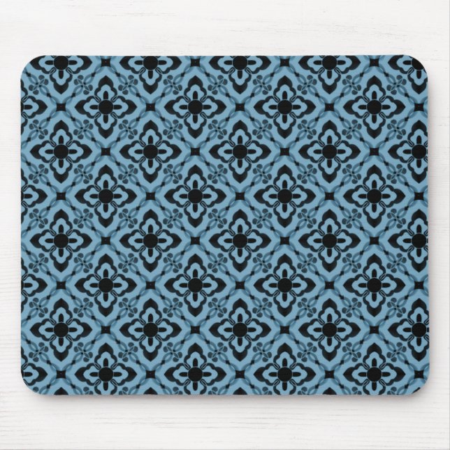 Simply Dazzling Damask Mousepad, Light Blue Mouse Pad (Front)