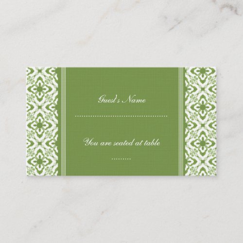 Simply Dazzling Damask Wedding Place Card Business Cards