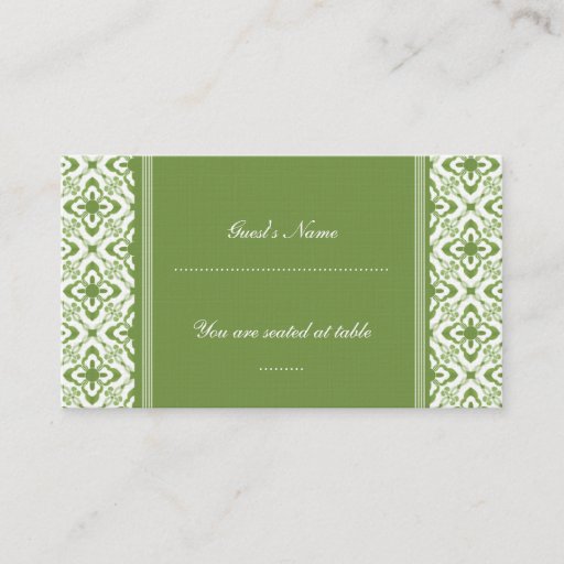 Customizable Simply Dazzling Damask Wedding Place Card Business Cards