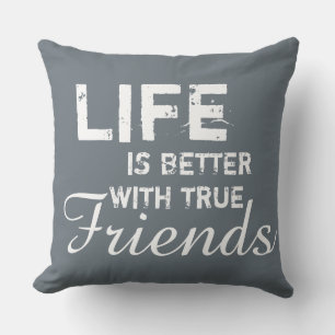 Simply design "only colors & sayings" outdoor pillow