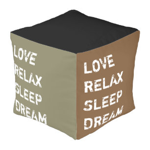 Simply design "only colors & words" outdoor pouf