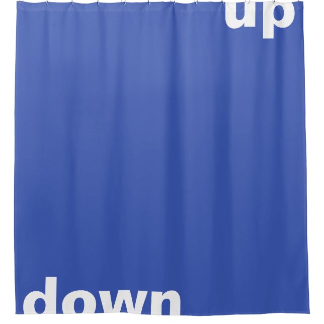 Simply design "rectangle blue up down" + your idea shower curtain (Front)