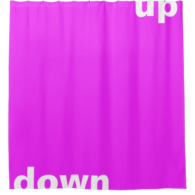 Simply design "rectangle neon pink up down" shower curtain (Front)