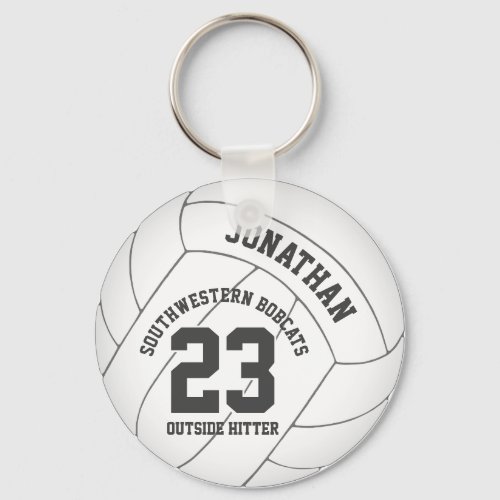 simply designed boys volleyball backpack tag keychain