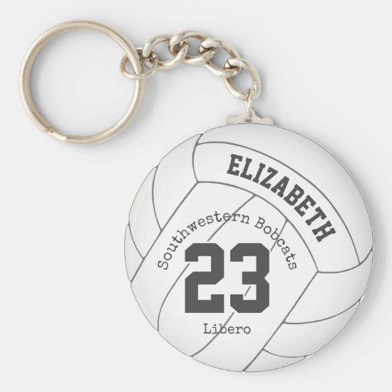 simply designed girls' volleyball backpack tag keychain