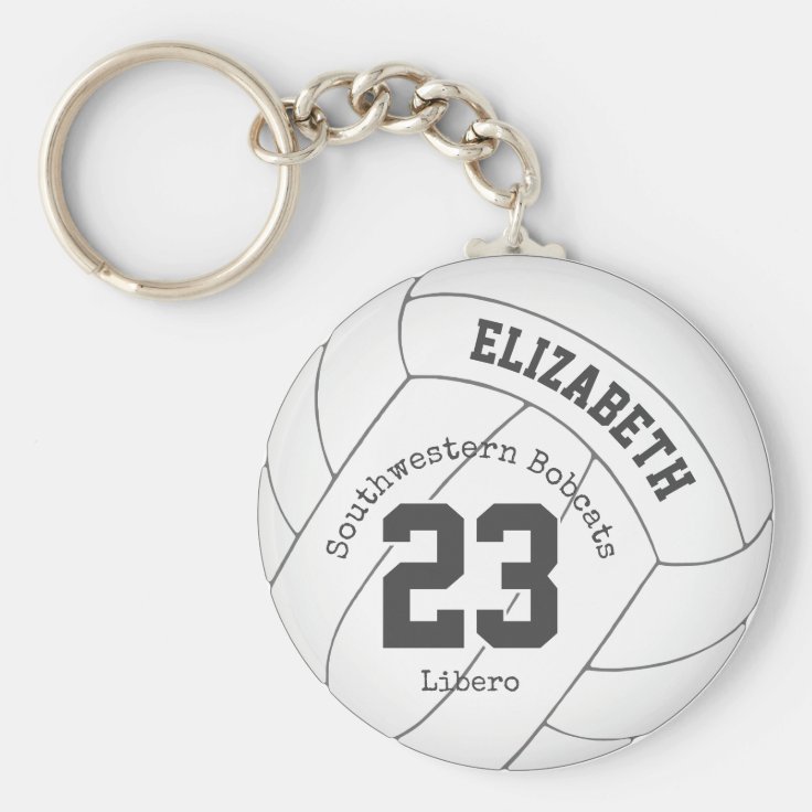 simply designed girls' volleyball backpack tag keychain Zazzle