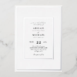 Simply Divine Wedding Silver Foil Invitation