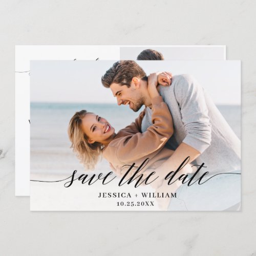 Simply Elegant 2 Photo Wedding Save The Date