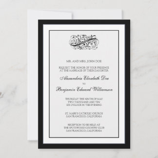 Simply Elegant 5x7 Black/White Wedding Invite