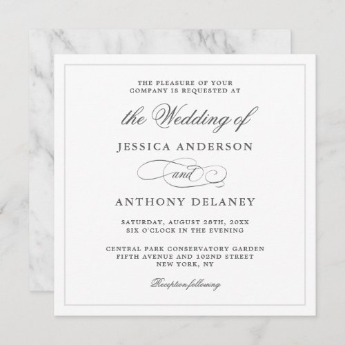 Simply Elegant Affair Square Wedding Invitation