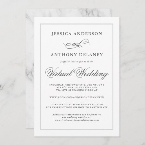 Simply Elegant Affair Virtual Wedding Invitation