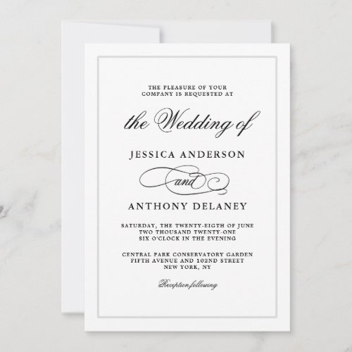 Simply Elegant Affair Wedding Invitation