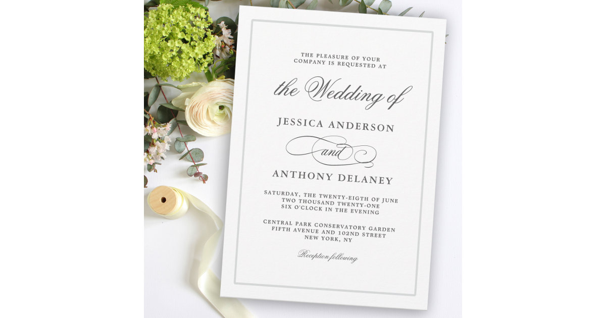 An Elegant Affair Wedding RSVP with Entree Choices, Zazzle