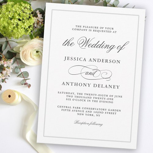 Simply Elegant Affair Wedding Invitation