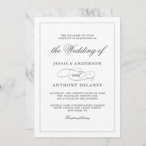 Simply Elegant Affair Wedding Invitation