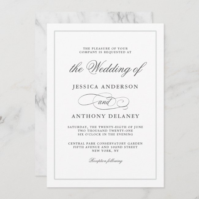 Simply Elegant Affair Wedding Invitation