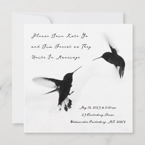 Simply elegant Announcement with love birds