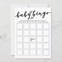 Simply Elegant Baby Shower Bingo Invitation