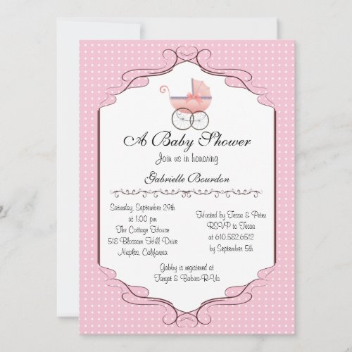 Simply Elegant Baby Shower Personalized Invite