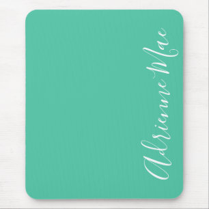 Simply Elegant Biscay Green Personalized Mouse Pad