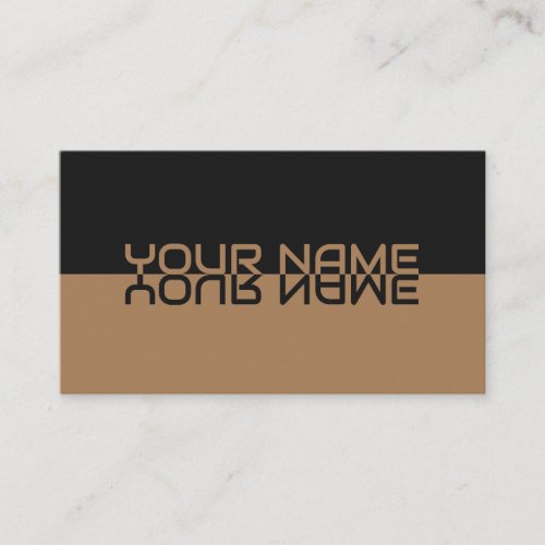 Simply elegant black and brown reflection name business card