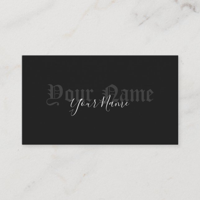 Simply elegant black and gray ancient business card (Front)