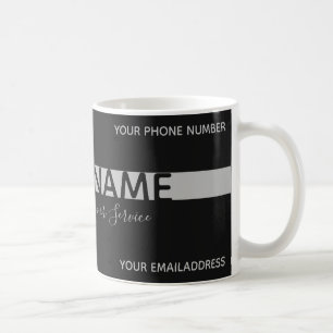 Simply elegant black and grey stripe business mug