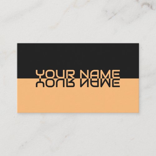 Simply elegant black and orange reflection name business card