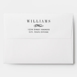 Simply Elegant Black and White Wedding Envelope