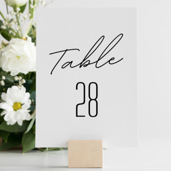 Simply Elegant Black And White Wedding Table Number by PhrosneRasDesign at Zazzle