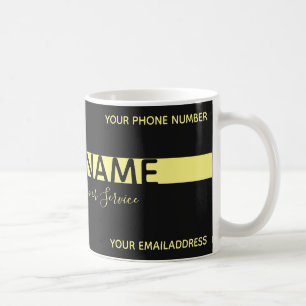 Simply elegant black and yellow stripe business coffee mug