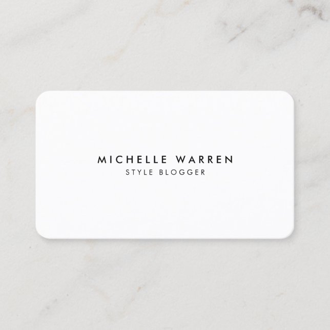 Simply Elegant Blogger Minimal Business Card (Front)