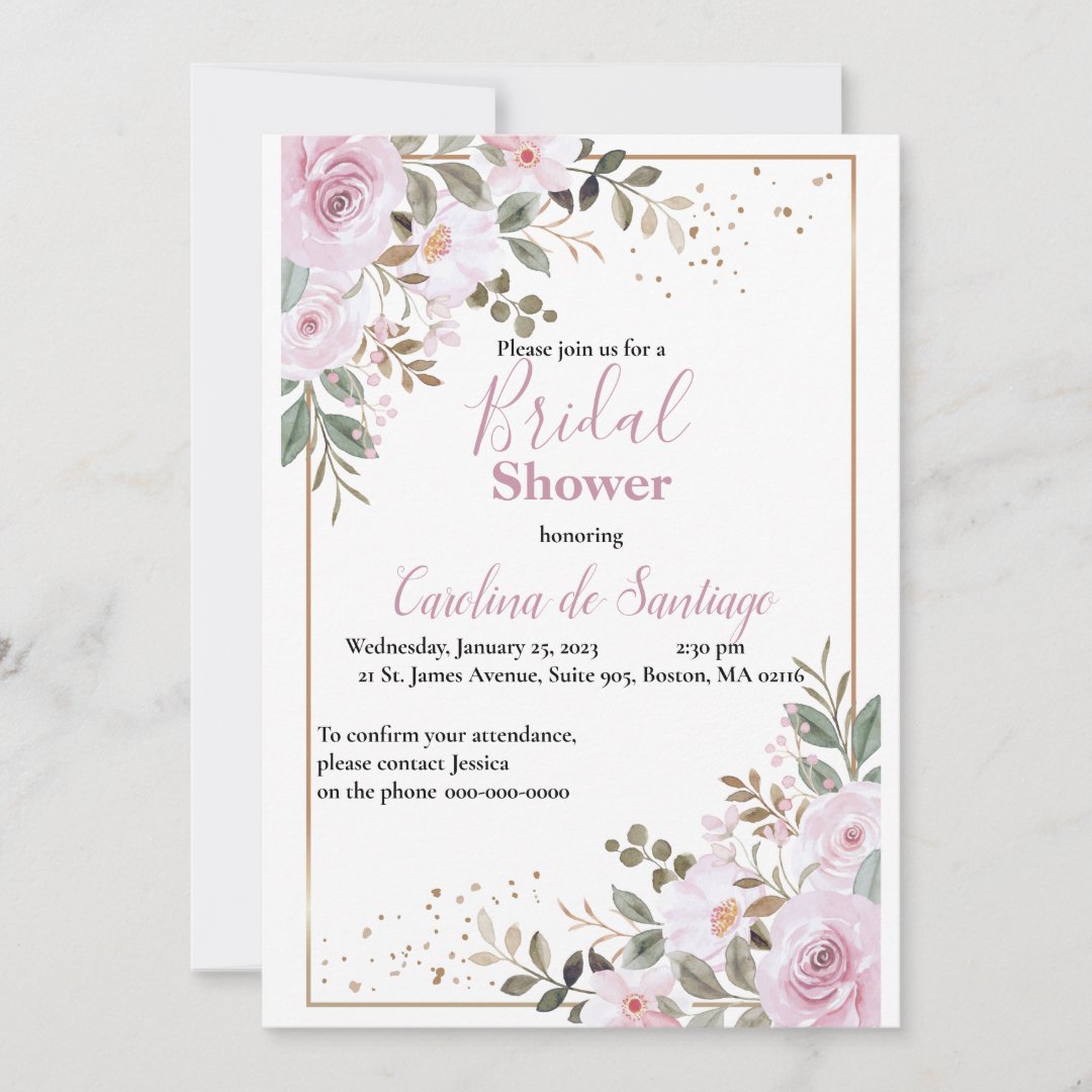 Simply Elegant Bridal Shower Invitation Zazzle