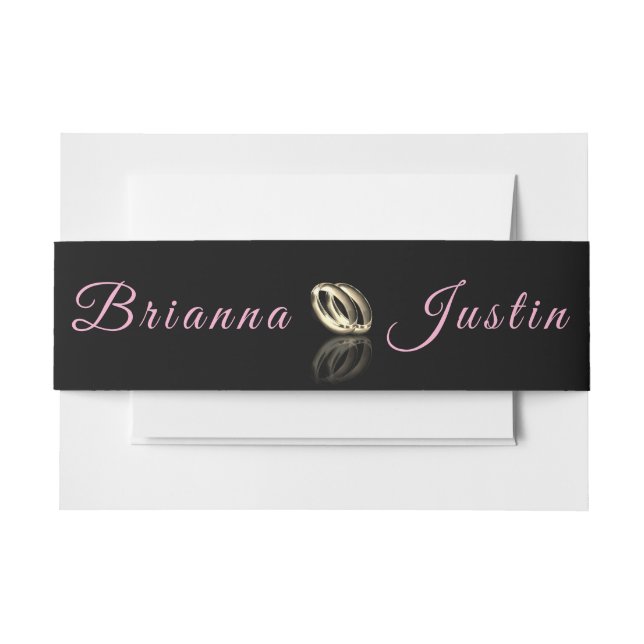 Simply Elegant Bride and Groom  Invitation Belly Band (Front Example)