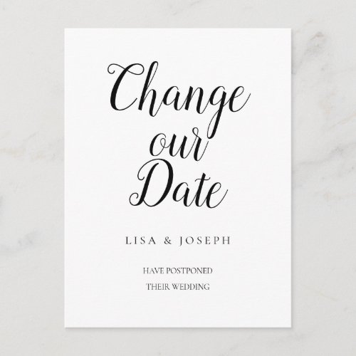 Simply Elegant Change the Date Postponed Postcard