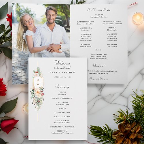 Simply Elegant Christmas Floral Monogram Program