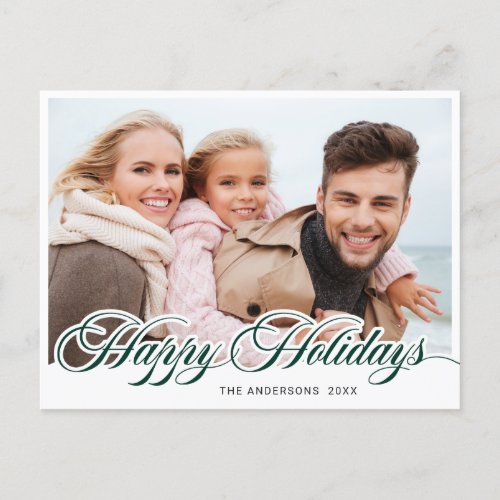 Simply Elegant Christmas PHOTO Greeting Holiday Postcard